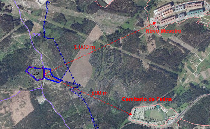 Mapa da ubicación da planta en Santa Icía