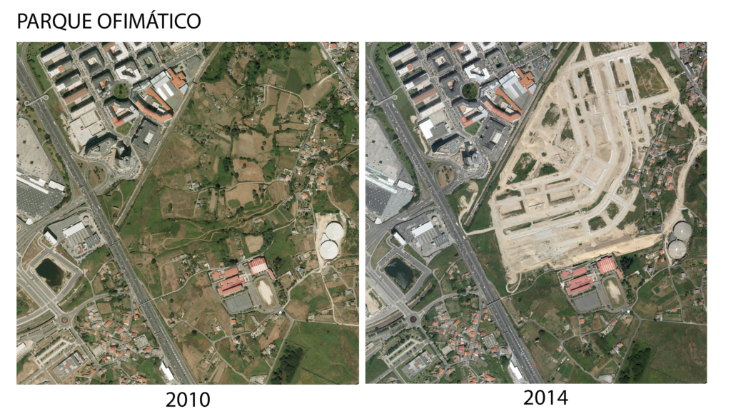 Comparativa dos terreos do parque Ofimático 2010-2014